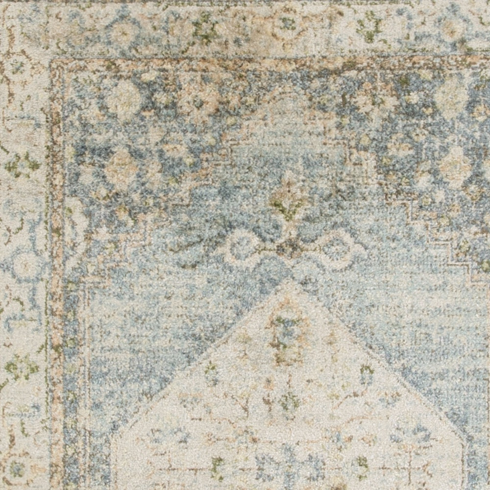 7" X 9" Gray Oriental Power Loom Distressed Washable Area Rug