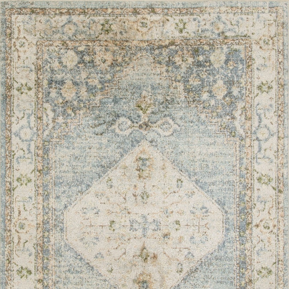 7" X 9" Gray Oriental Power Loom Distressed Washable Area Rug