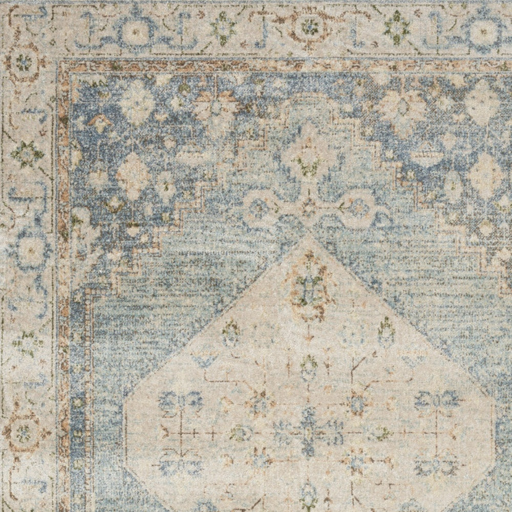 3" X 5" Gray Oriental Power Loom Distressed Washable Area Rug