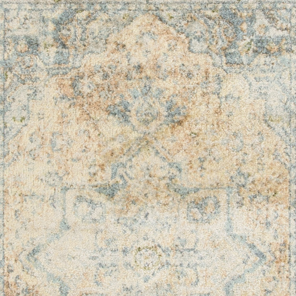 5" X 7" Gray Oriental Power Loom Distressed Washable Area Rug