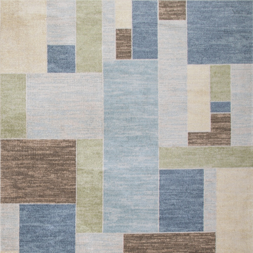 7" X 9" Denim Blue Oriental Power Loom Distressed Washable Area Rug