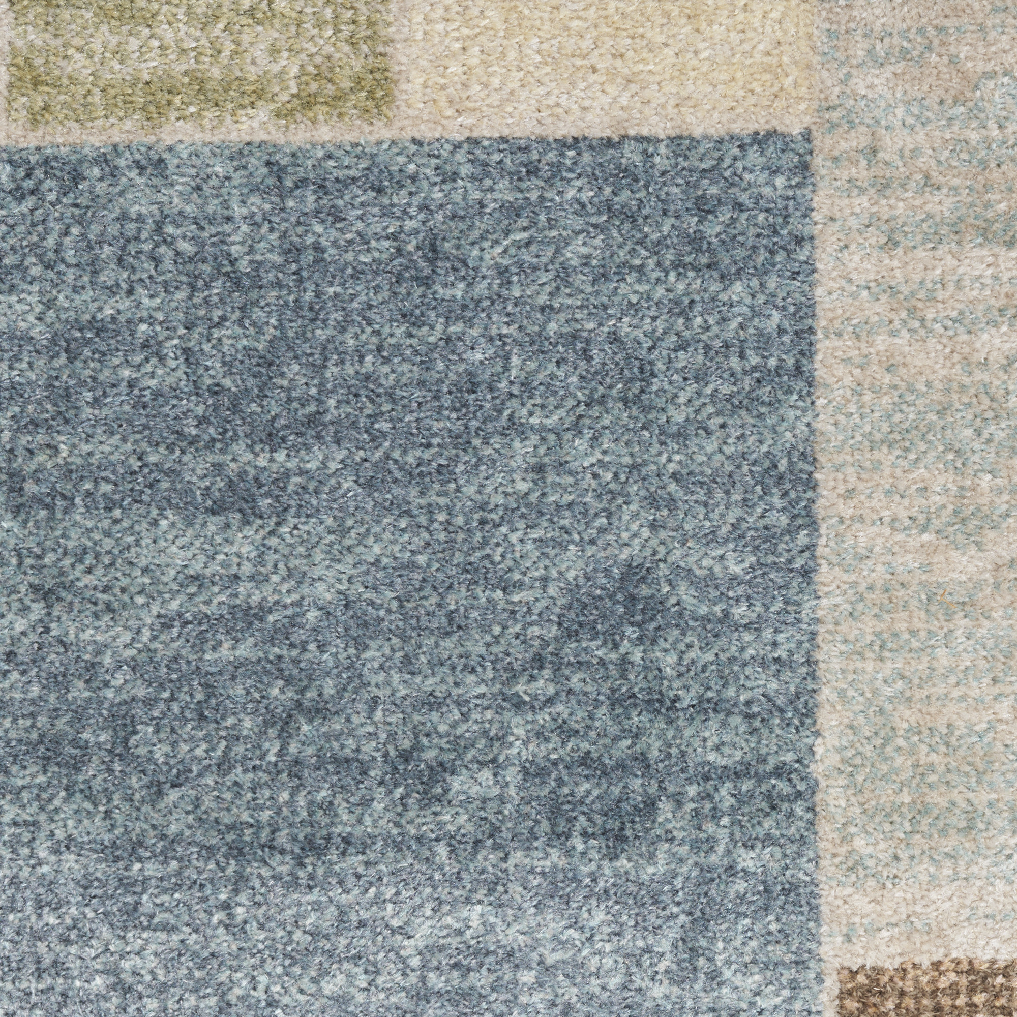 5" X 7" Denim Blue Oriental Power Loom Distressed Washable Area Rug
