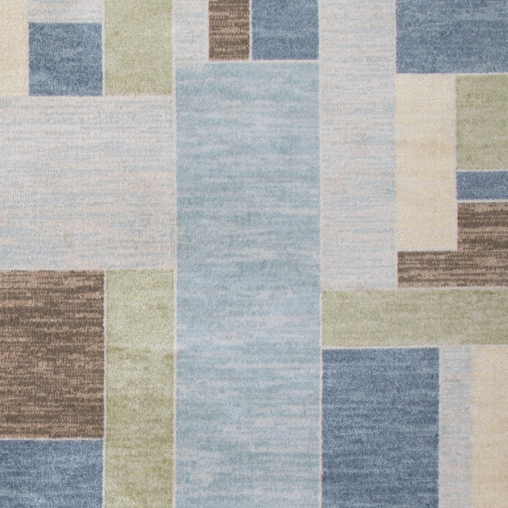 5" X 7" Denim Blue Oriental Power Loom Distressed Washable Area Rug