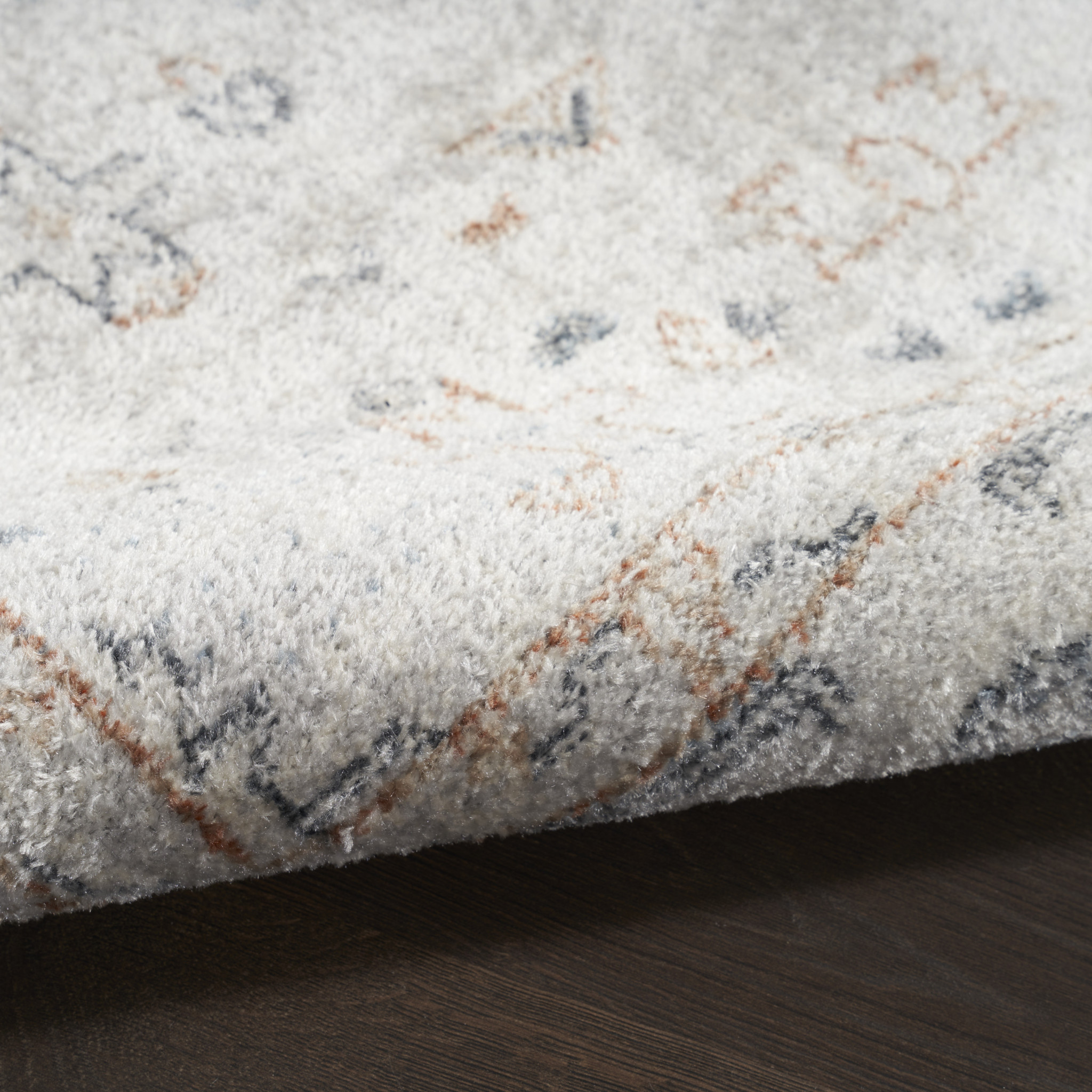 4" X 6" Light Blue Oriental Power Loom Distressed Washable Area Rug
