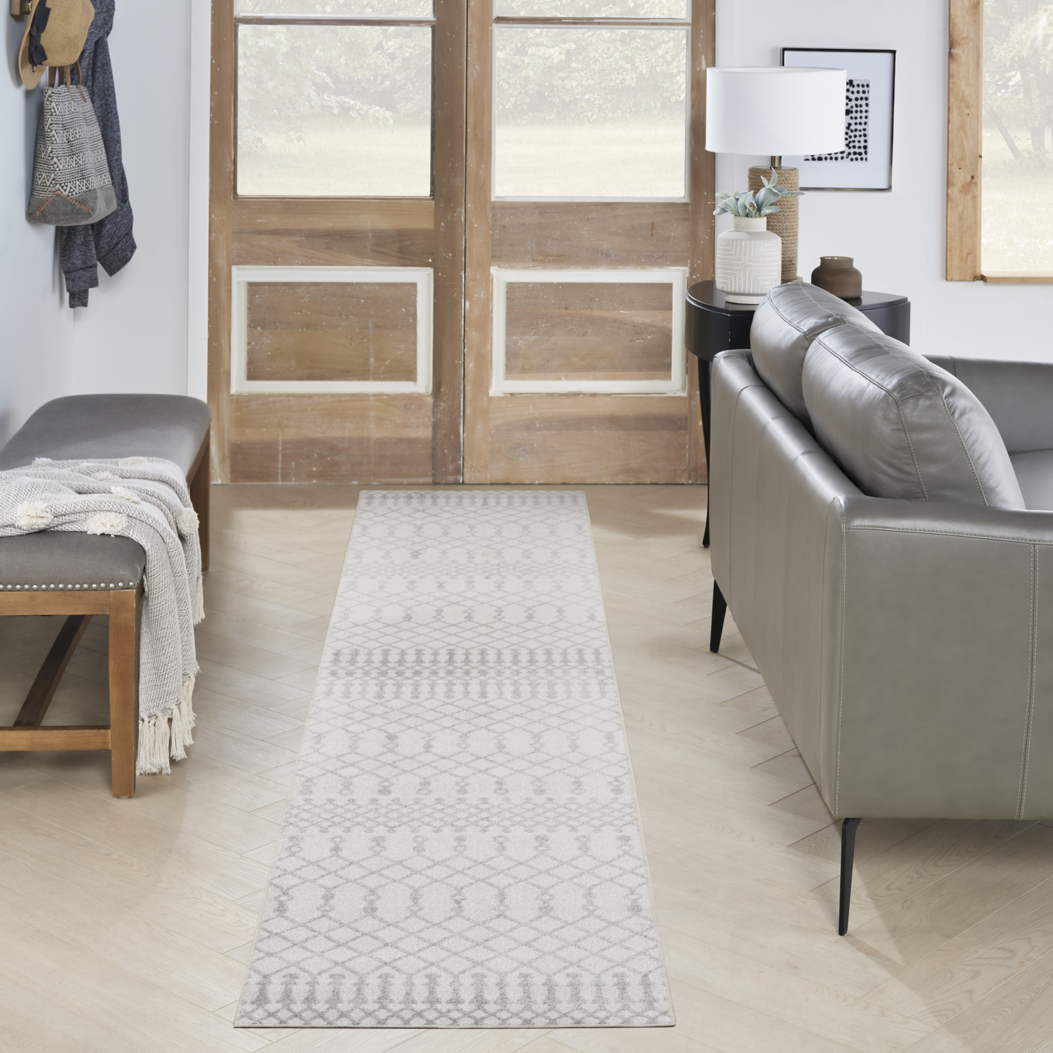 3" X 5" Light Blue Oriental Power Loom Distressed Washable Area Rug