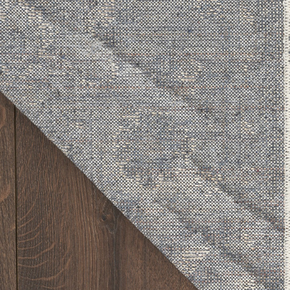 10" Gray Oriental Power Loom Washable Runner Rug