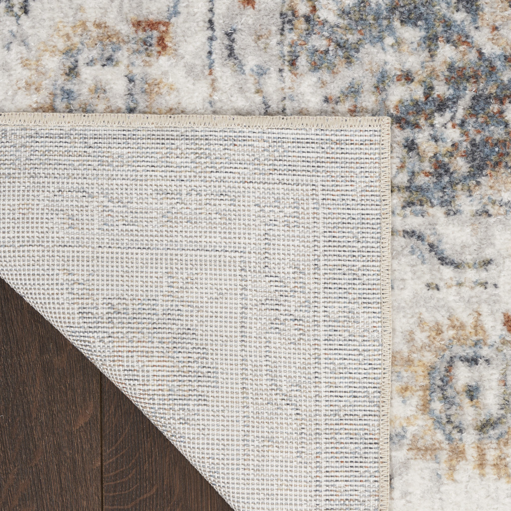 5" X 7" Silver Oriental Power Loom Washable Area Rug