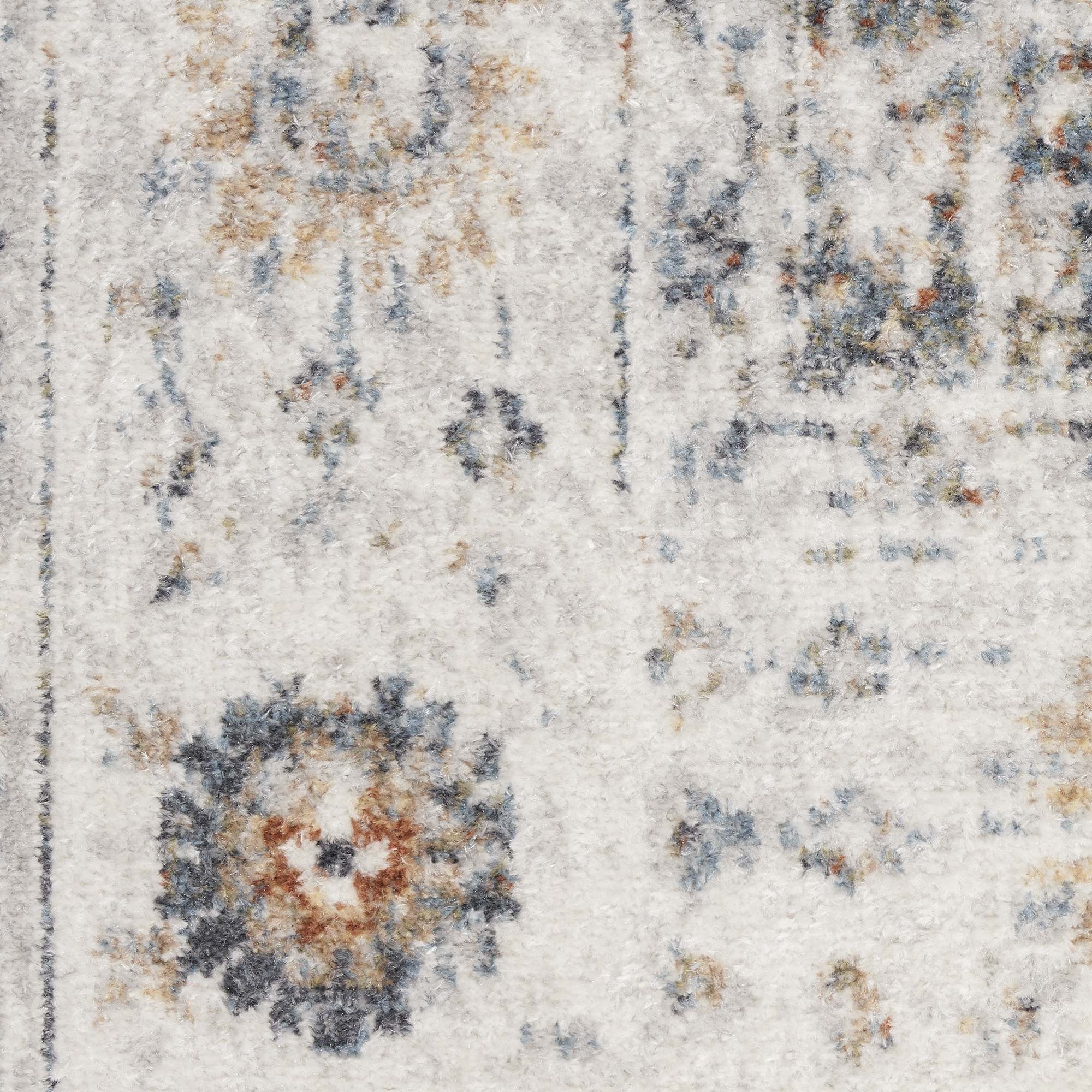 7" X 9" Silver Oriental Power Loom Washable Area Rug