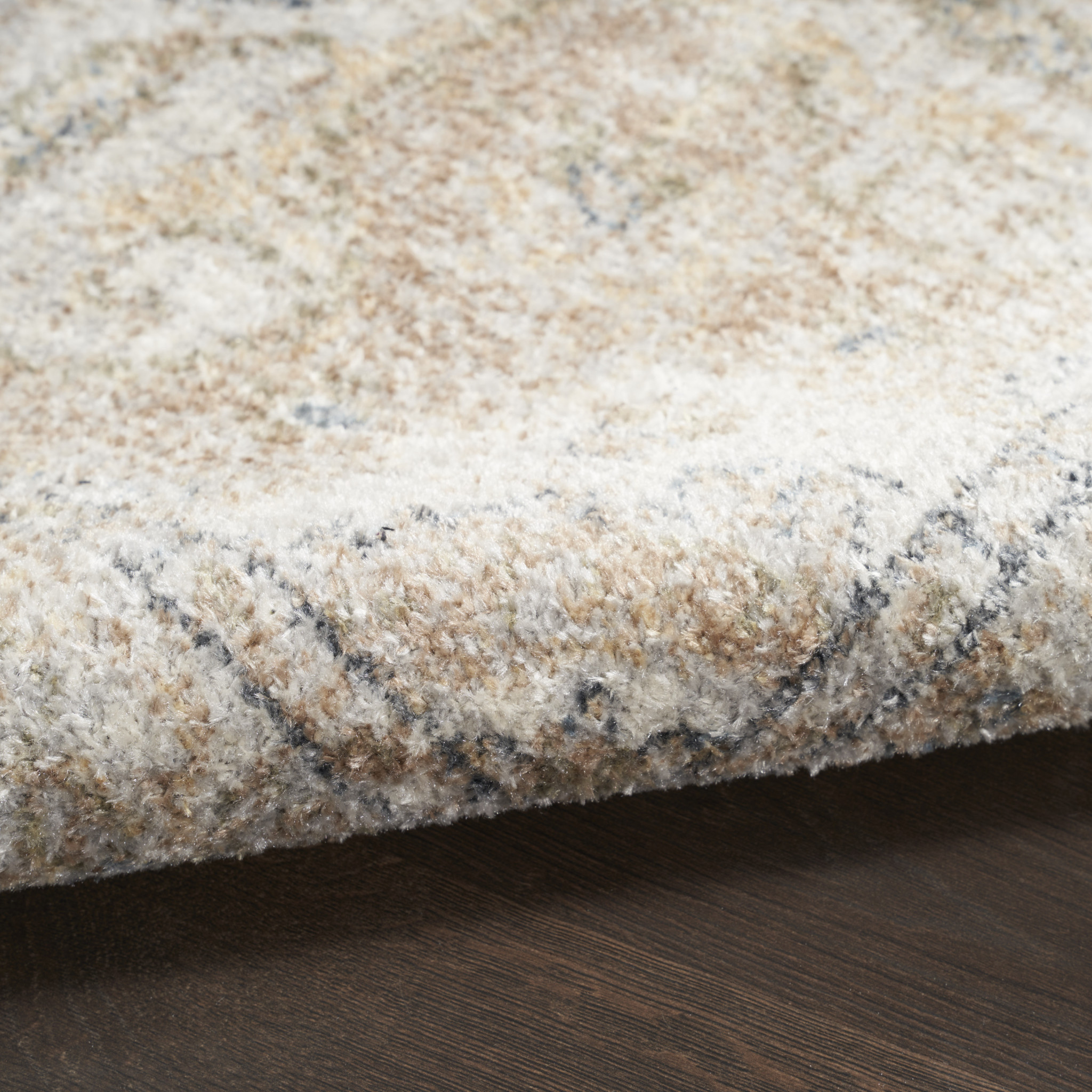 8" Runner Beige and Ivory Oriental Power Loom Washable Runner Rug