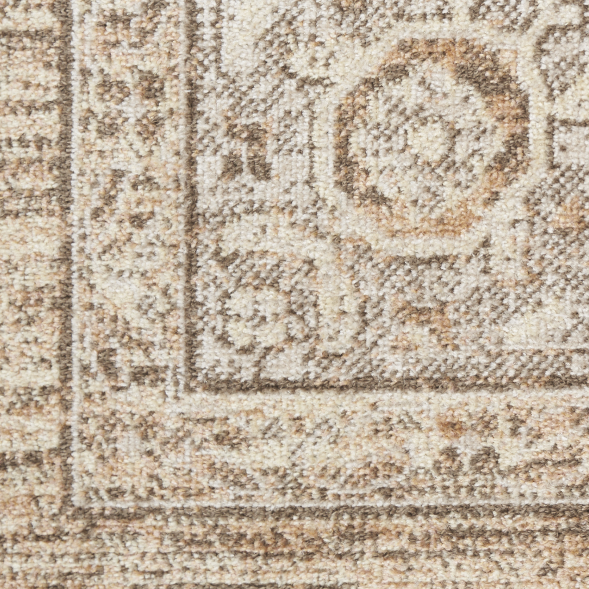 4" X 6" Beige Oriental Power Loom Washable Area Rug