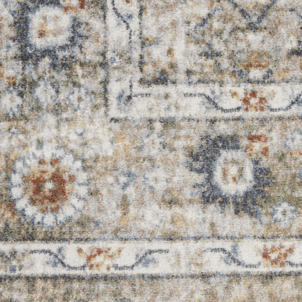 8" X 10" Gray Oriental Power Loom Washable Area Rug