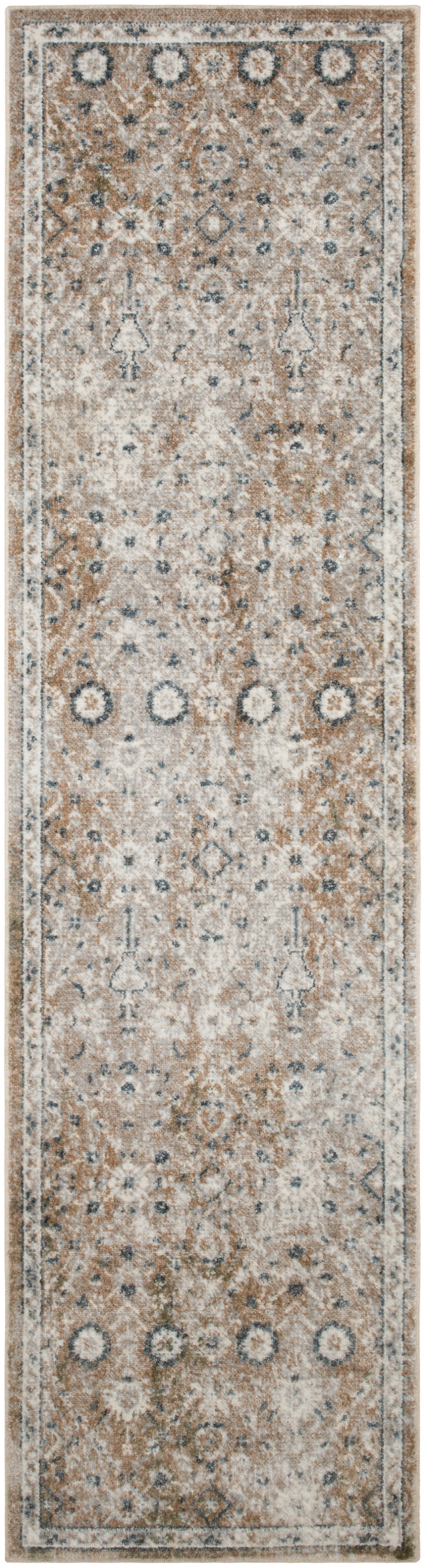 7" X 9" Gray Oriental Power Loom Washable Area Rug