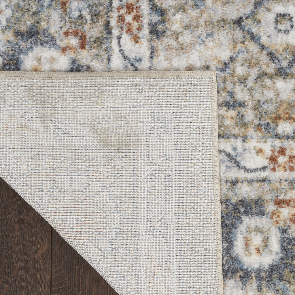 5" X 7" Gray Oriental Power Loom Washable Area Rug