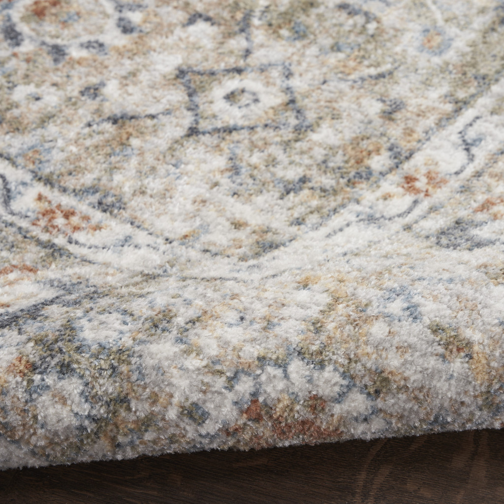 5" X 7" Gray Oriental Power Loom Washable Area Rug