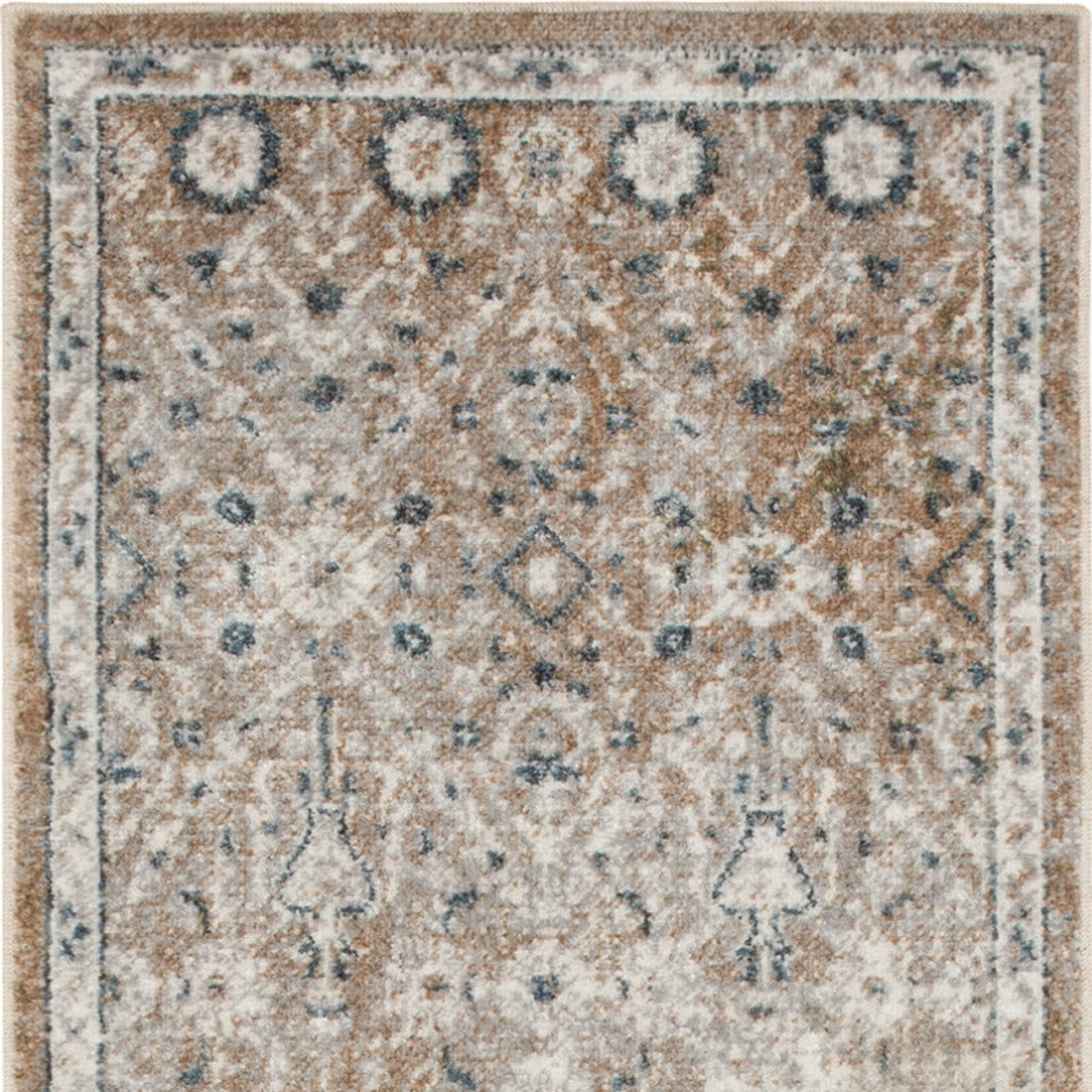 5" X 7" Gray Oriental Power Loom Washable Area Rug
