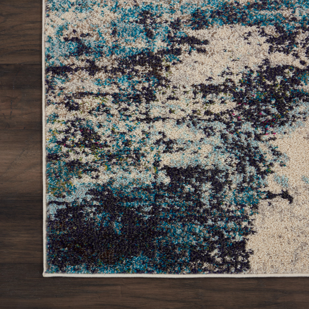 10" Ivory Abstract Power Loom Runner Rug
