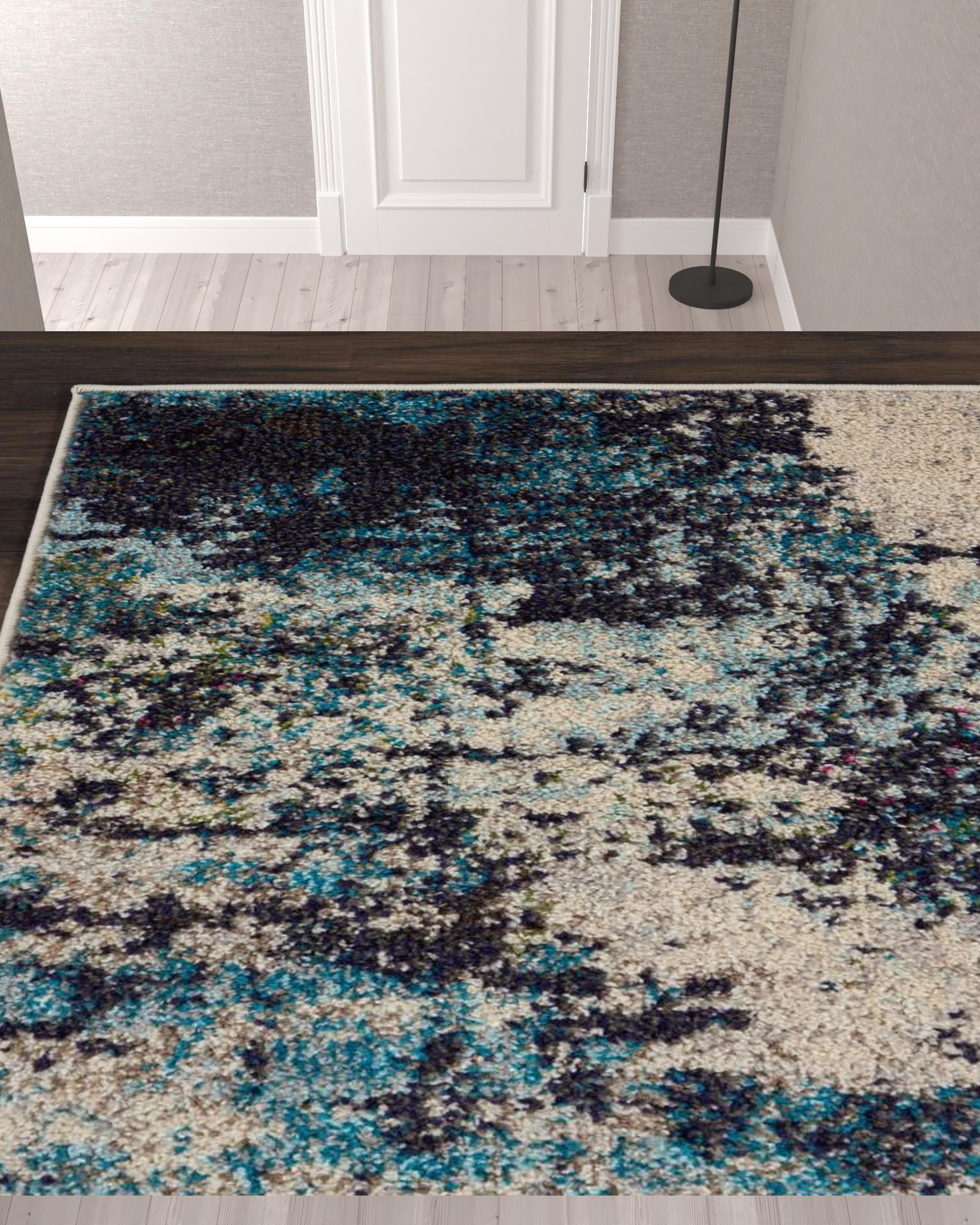 10" Ivory Abstract Power Loom Runner Rug
