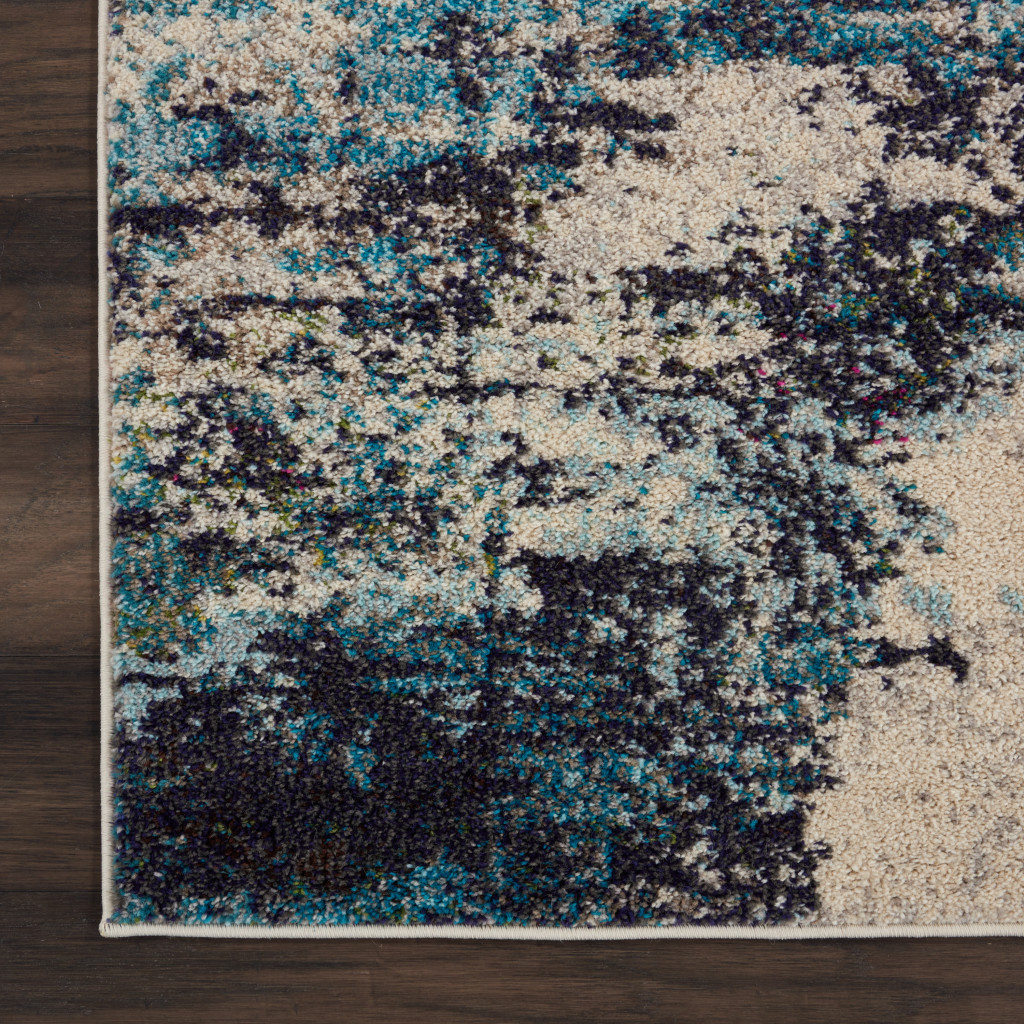 8" X 11" Ivory Abstract Power Loom Area Rug