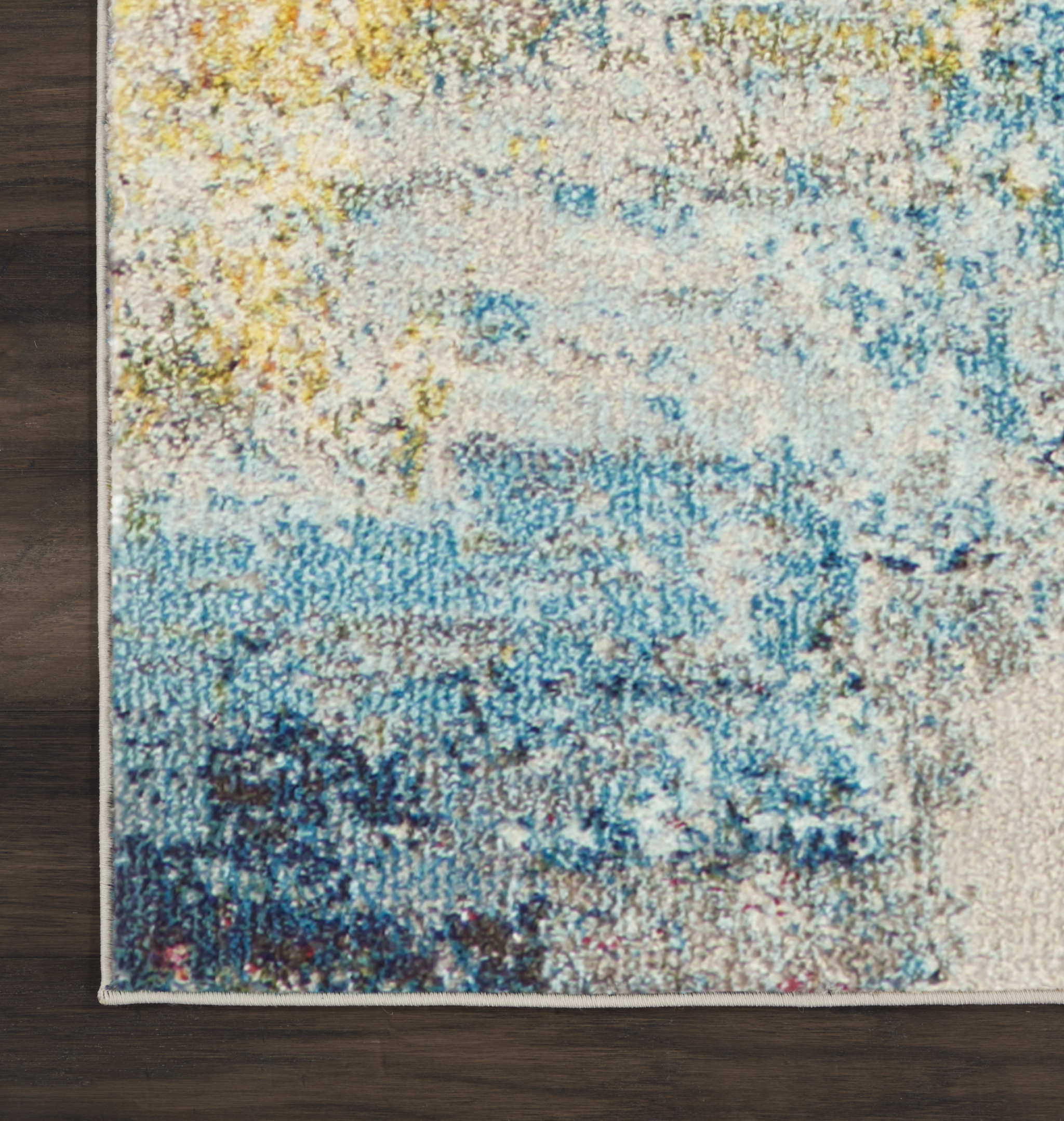 9" X 12" Blue and Gray Abstract Power Loom Area Rug