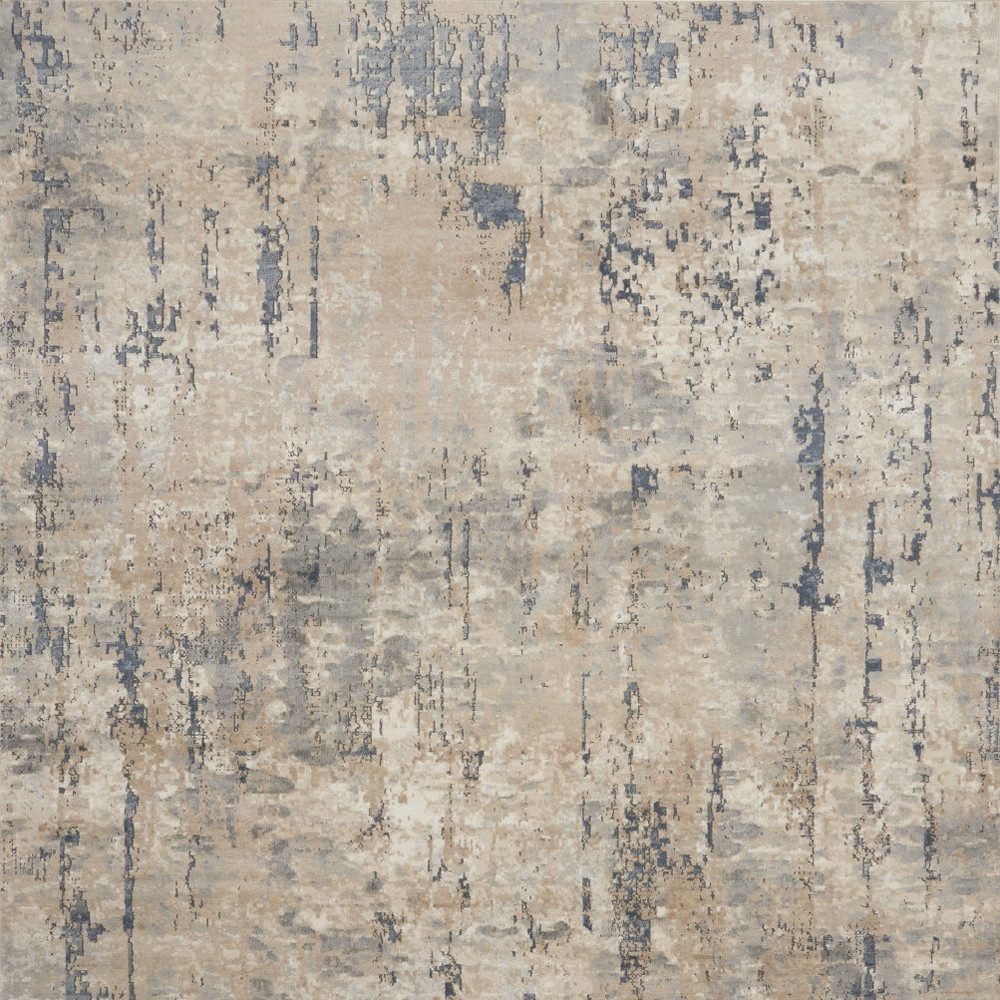 9" X 12" Beige Abstract Power Loom Area Rug
