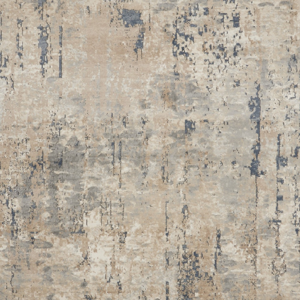 9" X 12" Beige Abstract Power Loom Area Rug