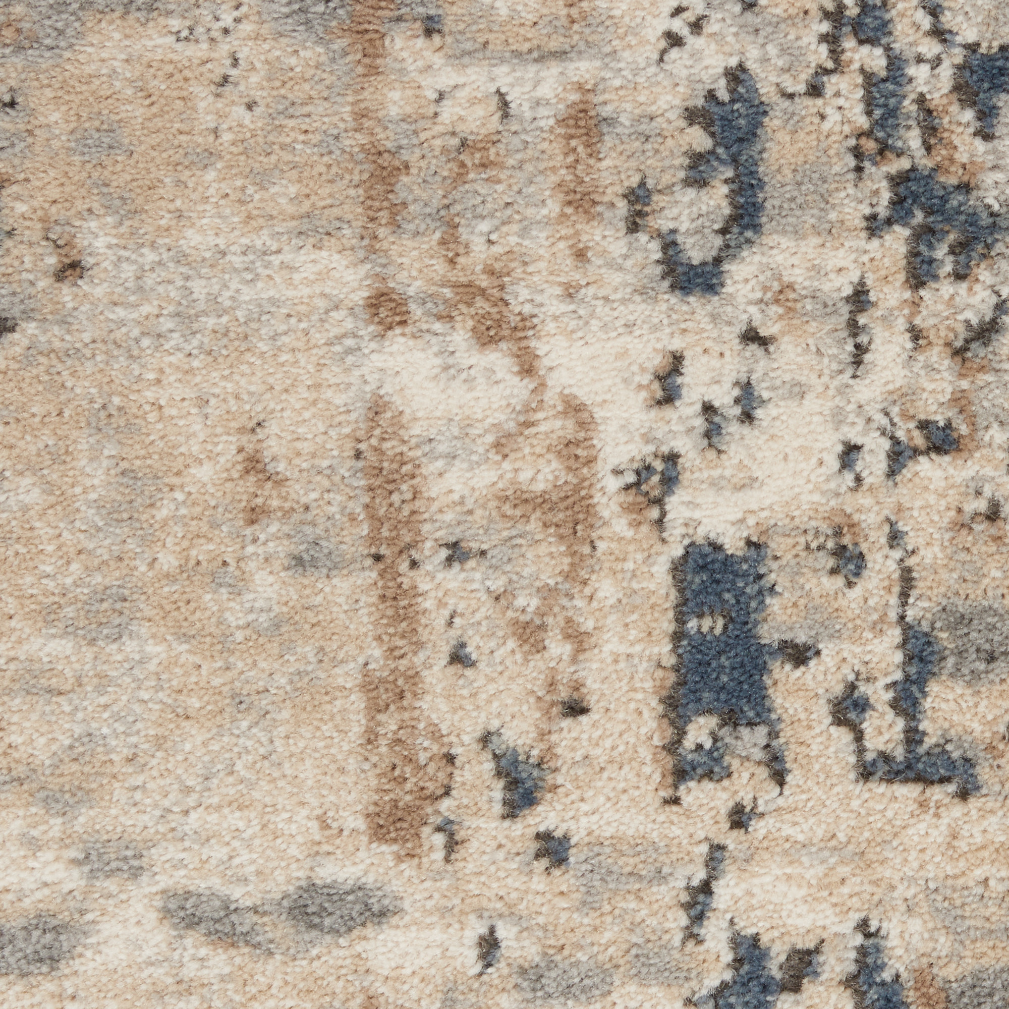 8" X 10" Beige Abstract Power Loom Area Rug