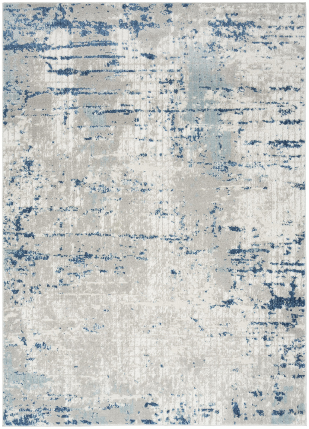 6" X 9" Ivory Abstract Power Loom Area Rug