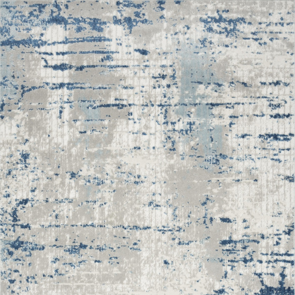 6" X 9" Ivory Abstract Power Loom Area Rug