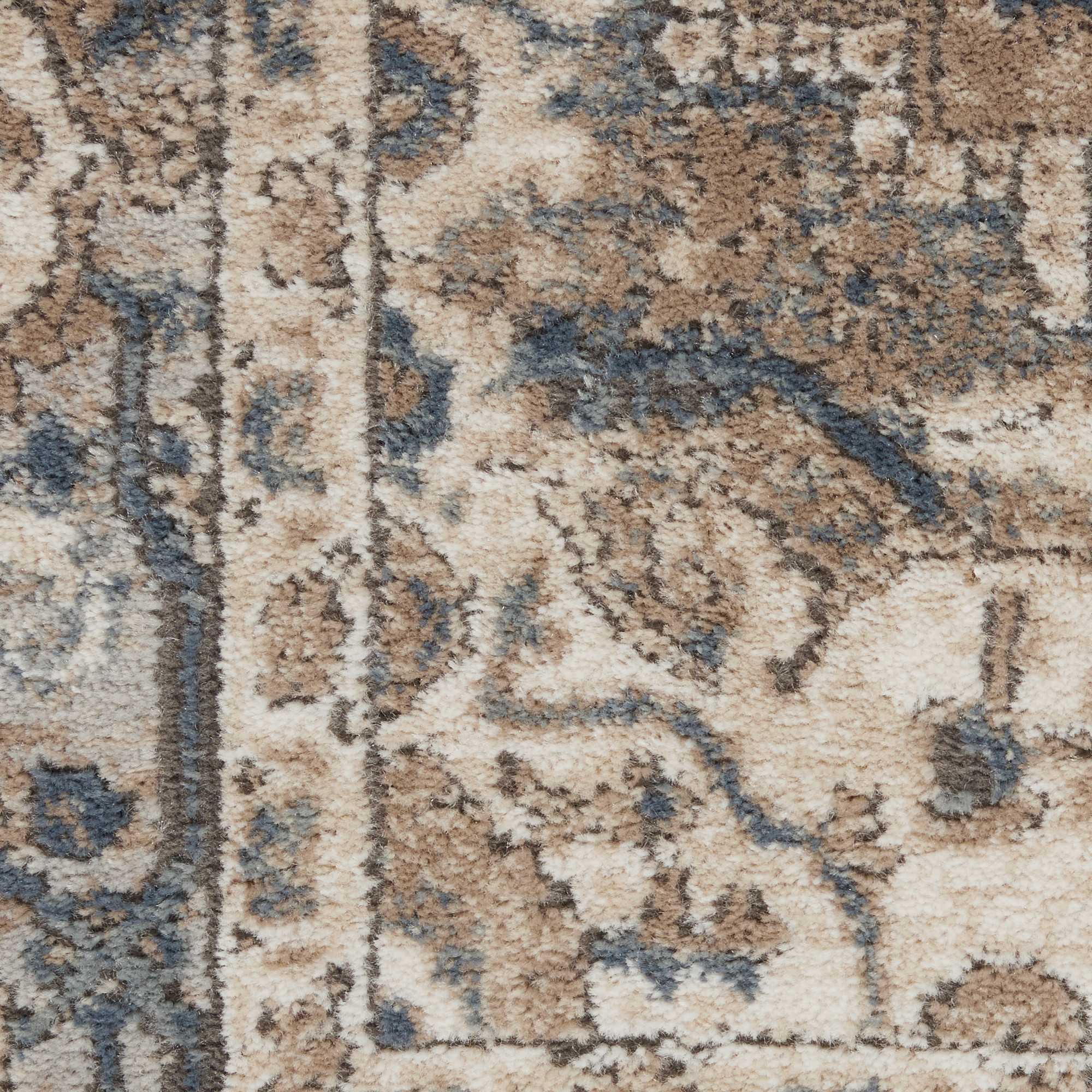 7" X 10" Ivory Floral Power Loom Area Rug