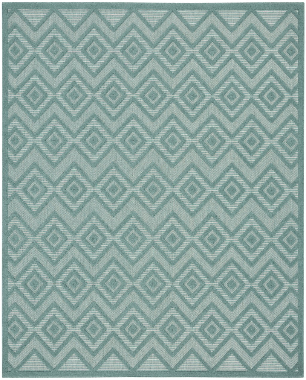 8' X 10' Aqua Indoor Outdoor Area Rug-522107-1