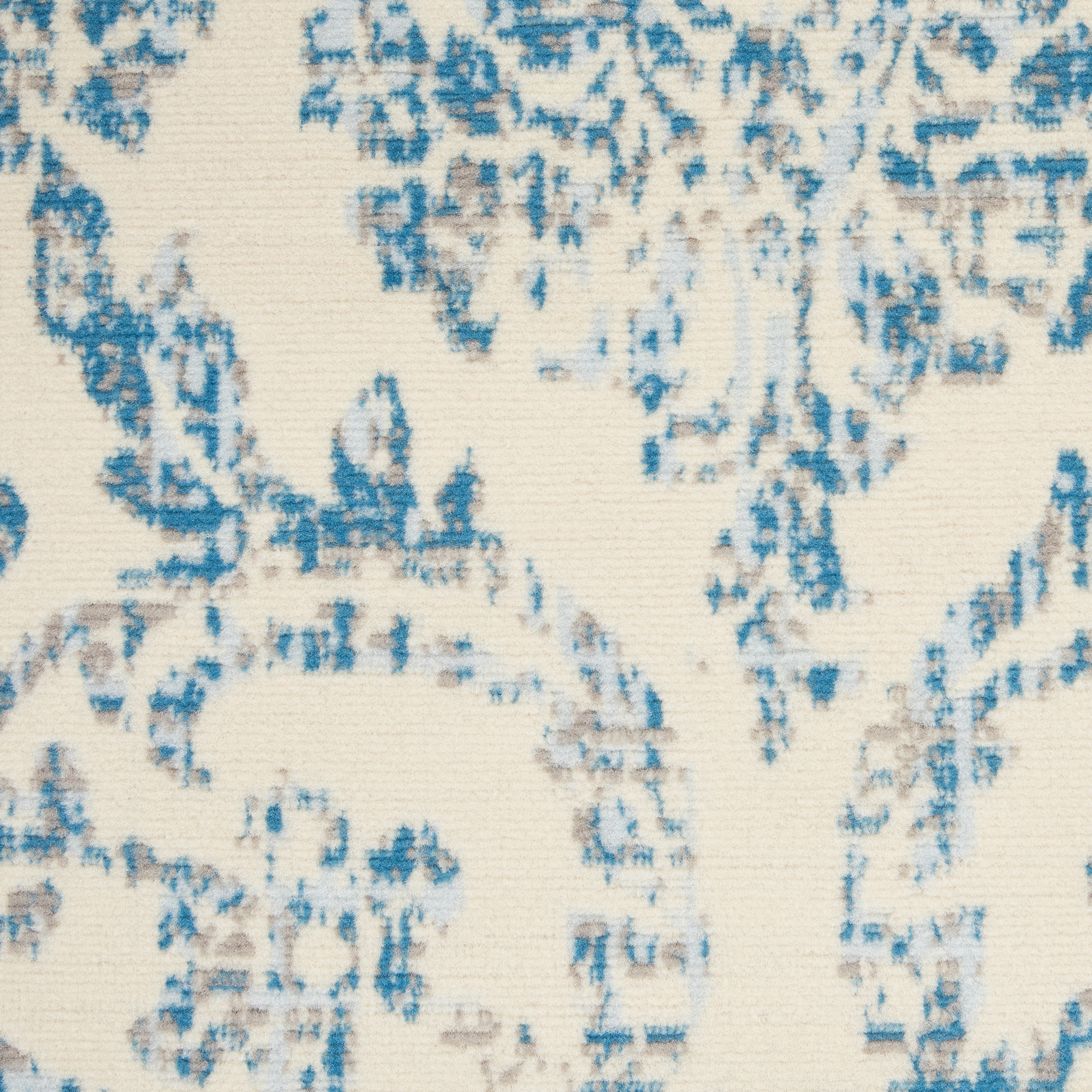 4" X 6" Cream Damask Power Loom Area Rug