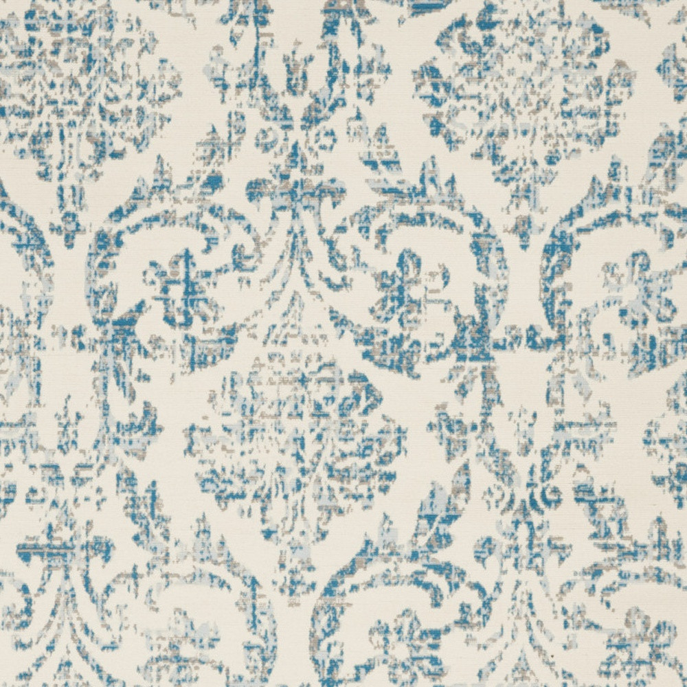 4" X 6" Cream Damask Power Loom Area Rug
