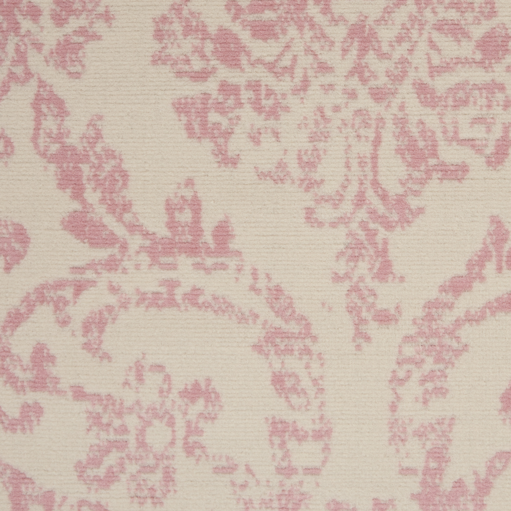 5" X 7" Cream Damask Power Loom Area Rug