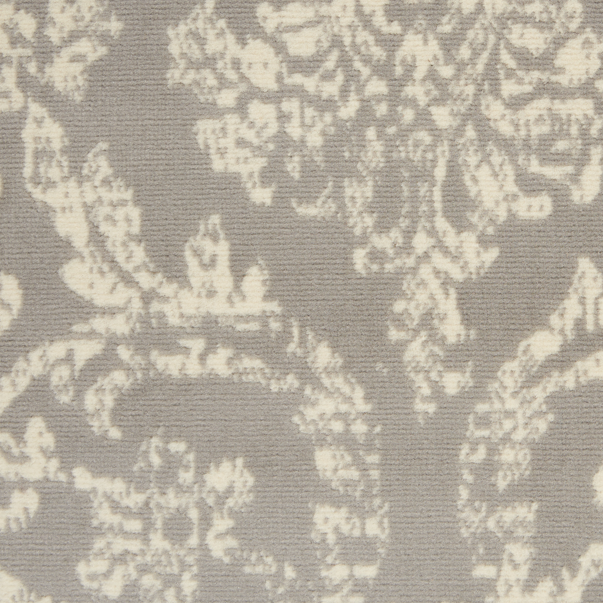 4" X 6" Gray Damask Power Loom Area Rug