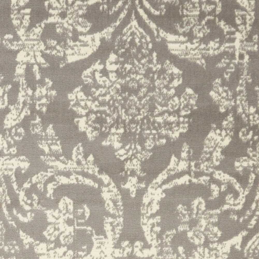 4" X 6" Gray Damask Power Loom Area Rug