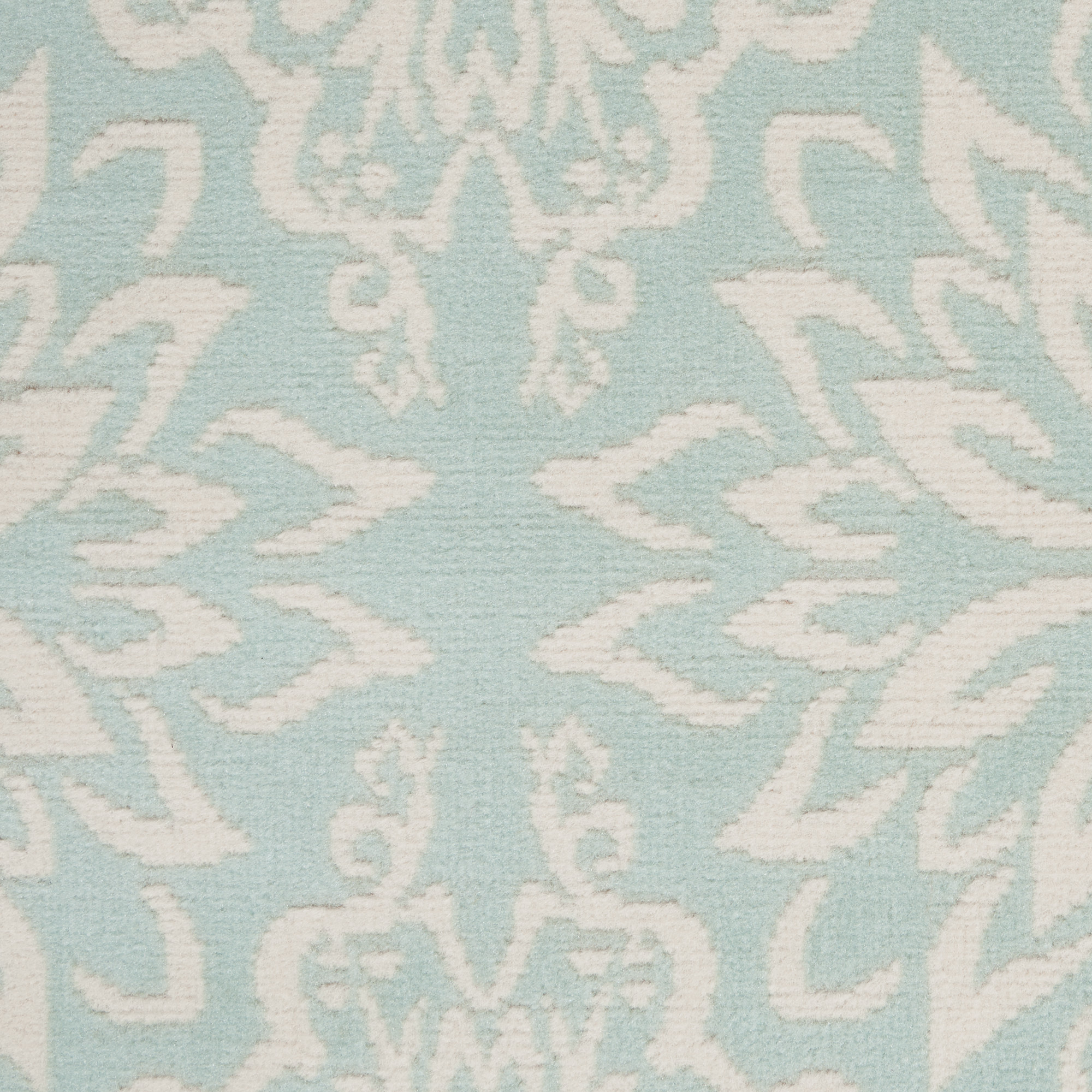 4" X 6" Aqua Floral Power Loom Area Rug