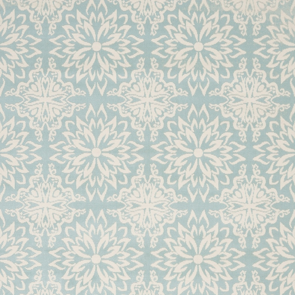 5" X 7" Blue and Ivory Floral Medallion Power Loom Area Rug