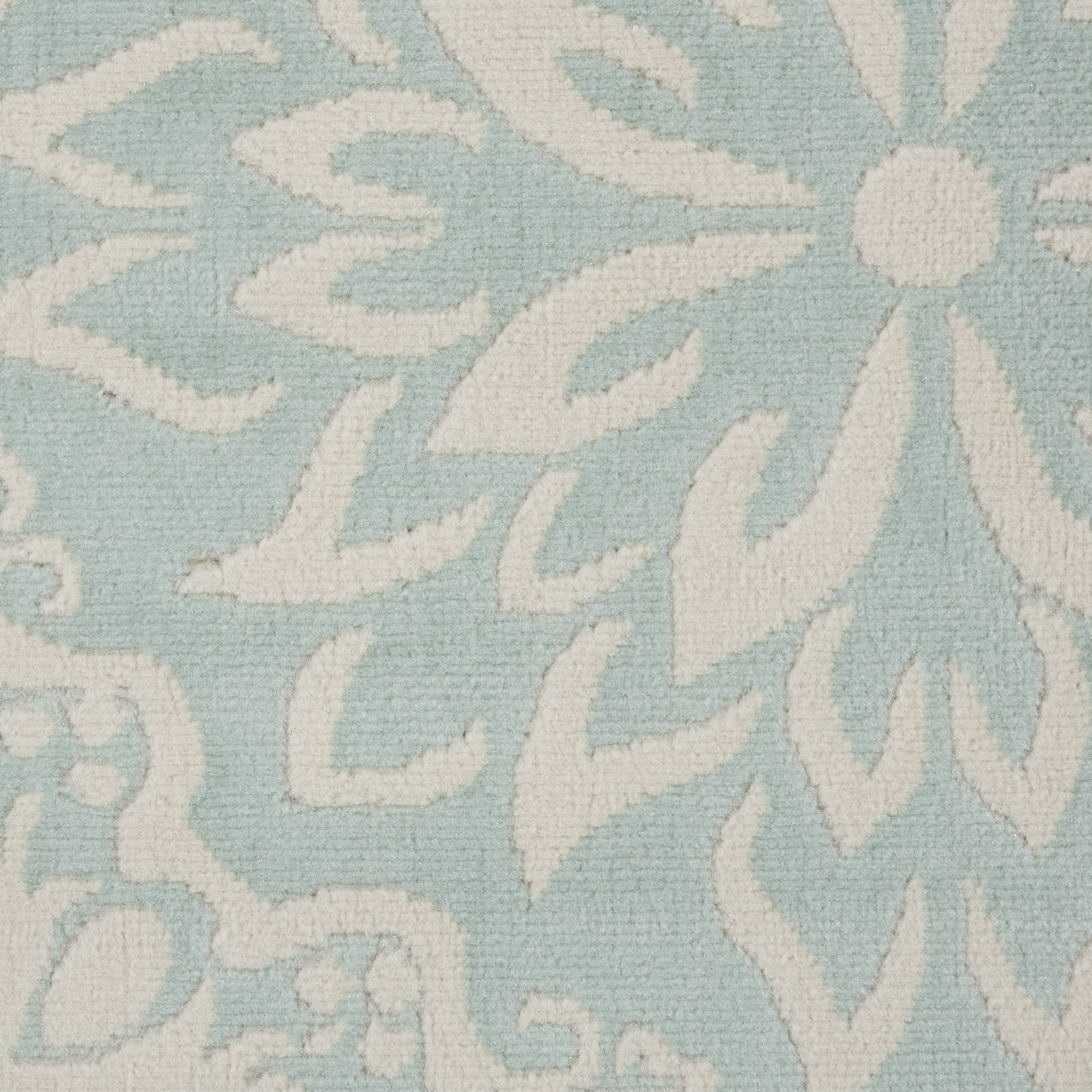 8" X 10" Aqua Floral Power Loom Area Rug