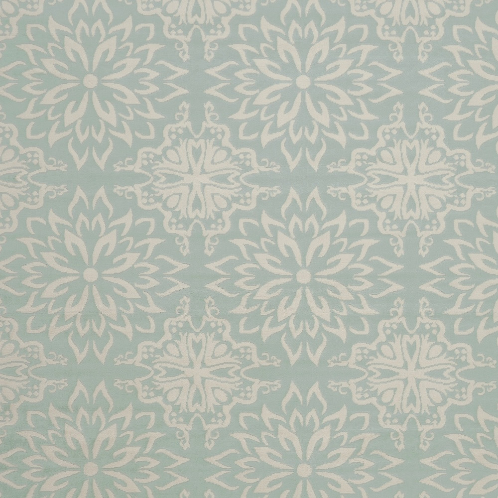 8" X 10" Aqua Floral Power Loom Area Rug