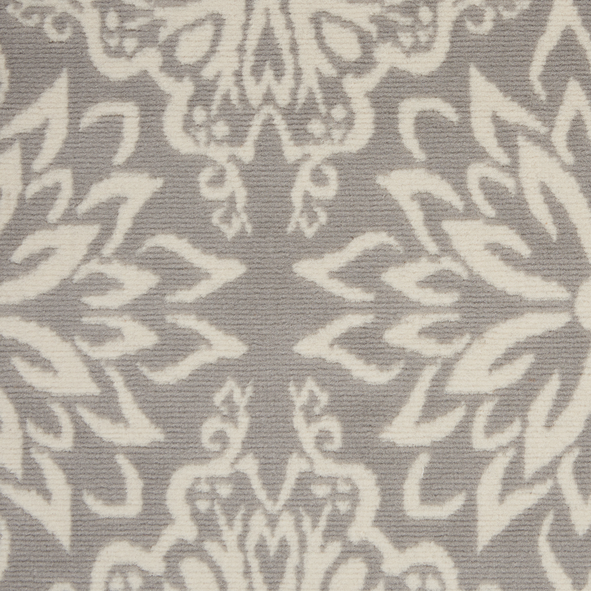 4" X 6" Gray Floral Power Loom Non Skid Area Rug