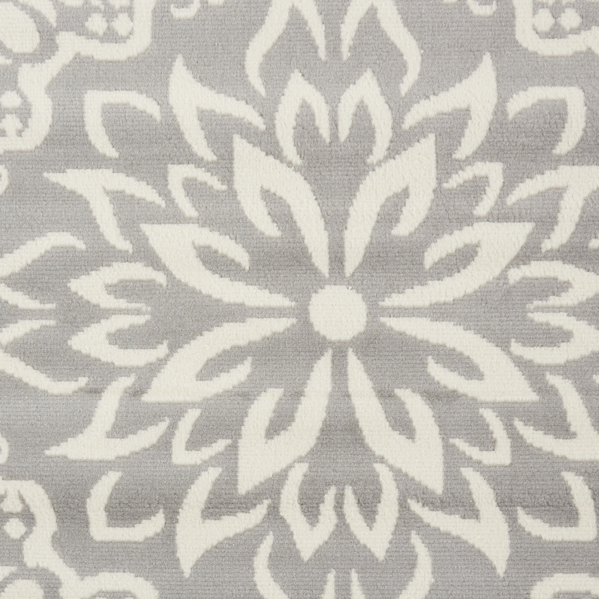 8" X 10" Gray Floral Power Loom Area Rug