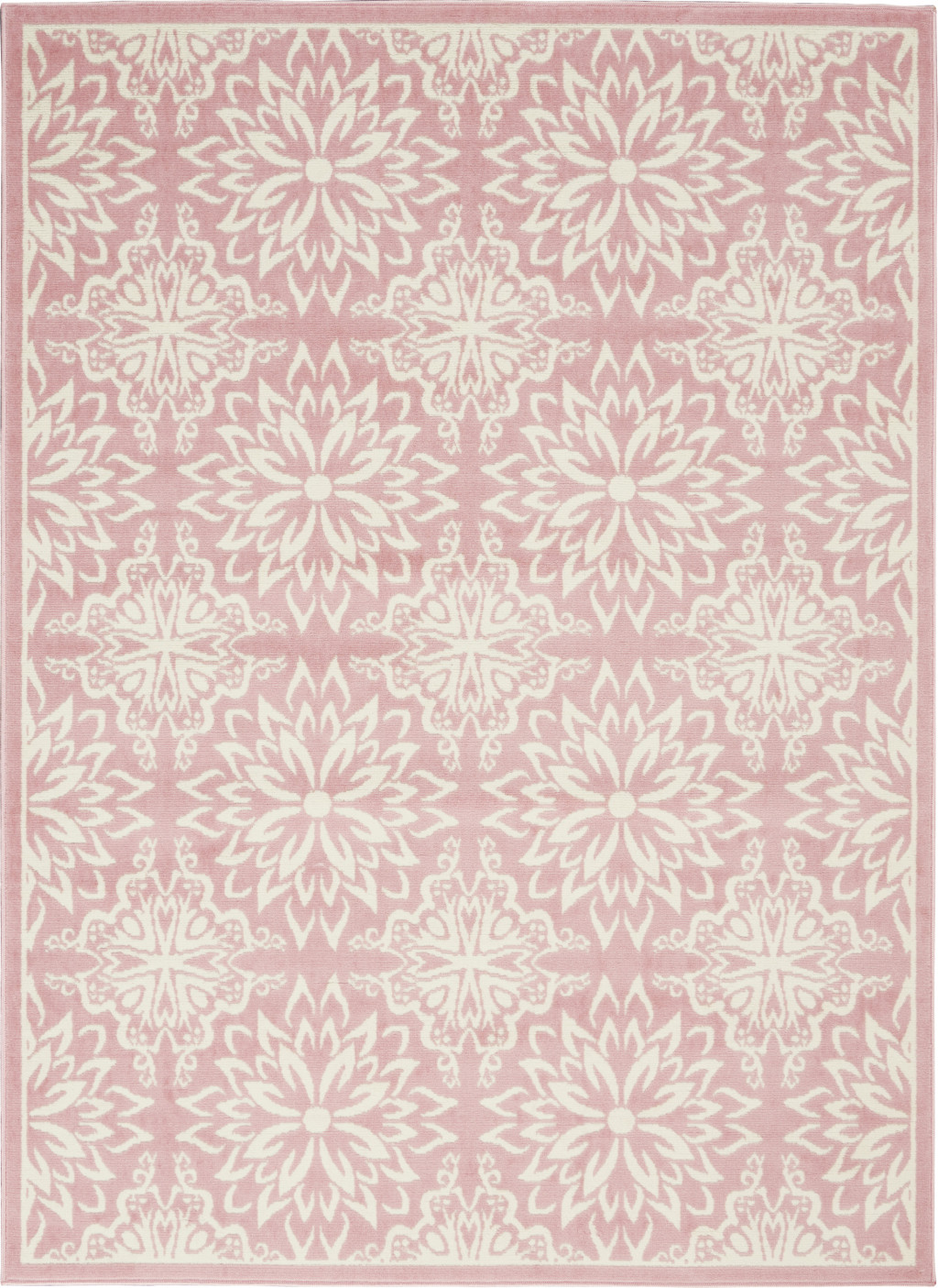 4" X 6" Pink Floral Power Loom Area Rug