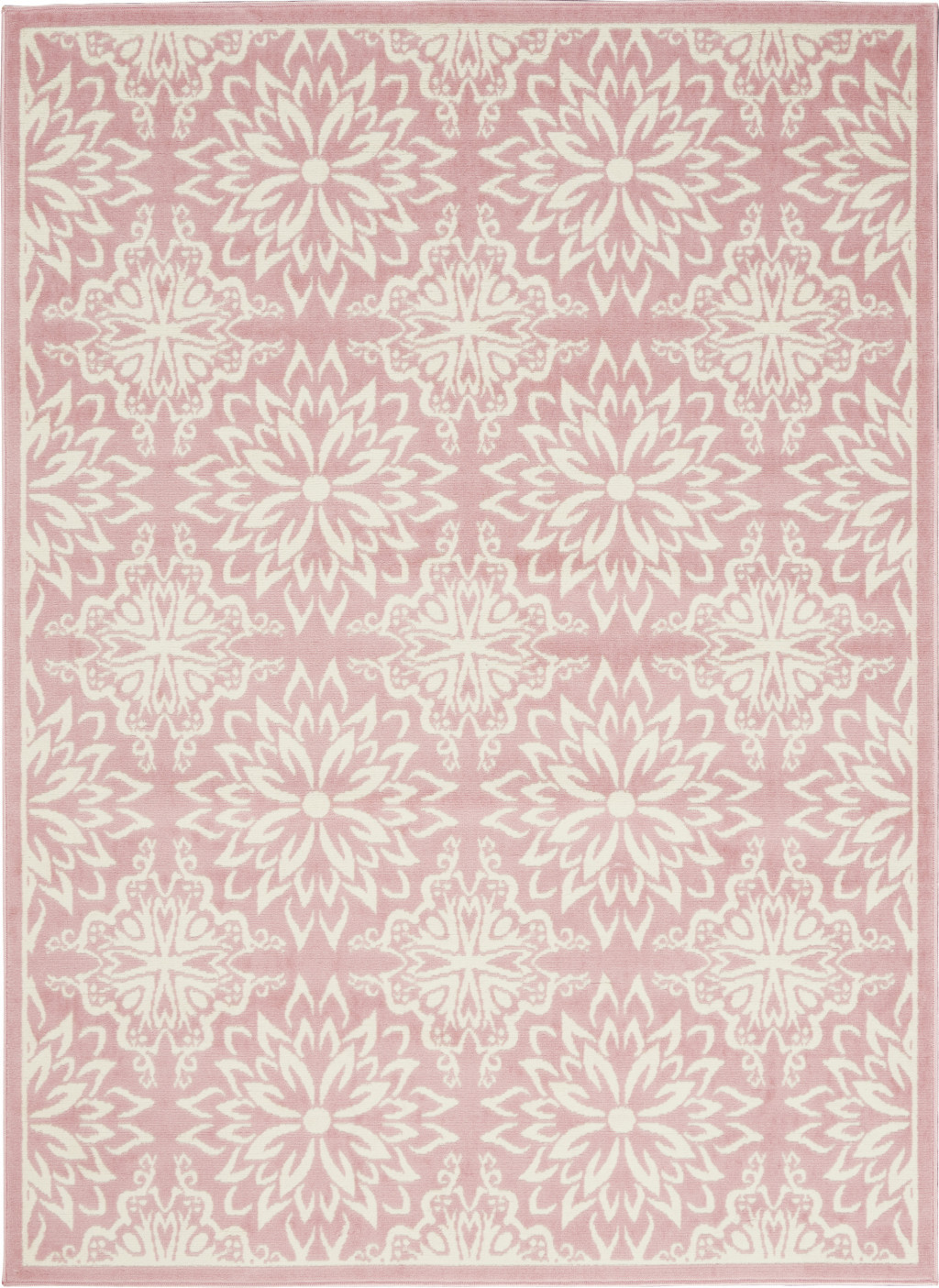 4" X 6" Pink Floral Power Loom Area Rug