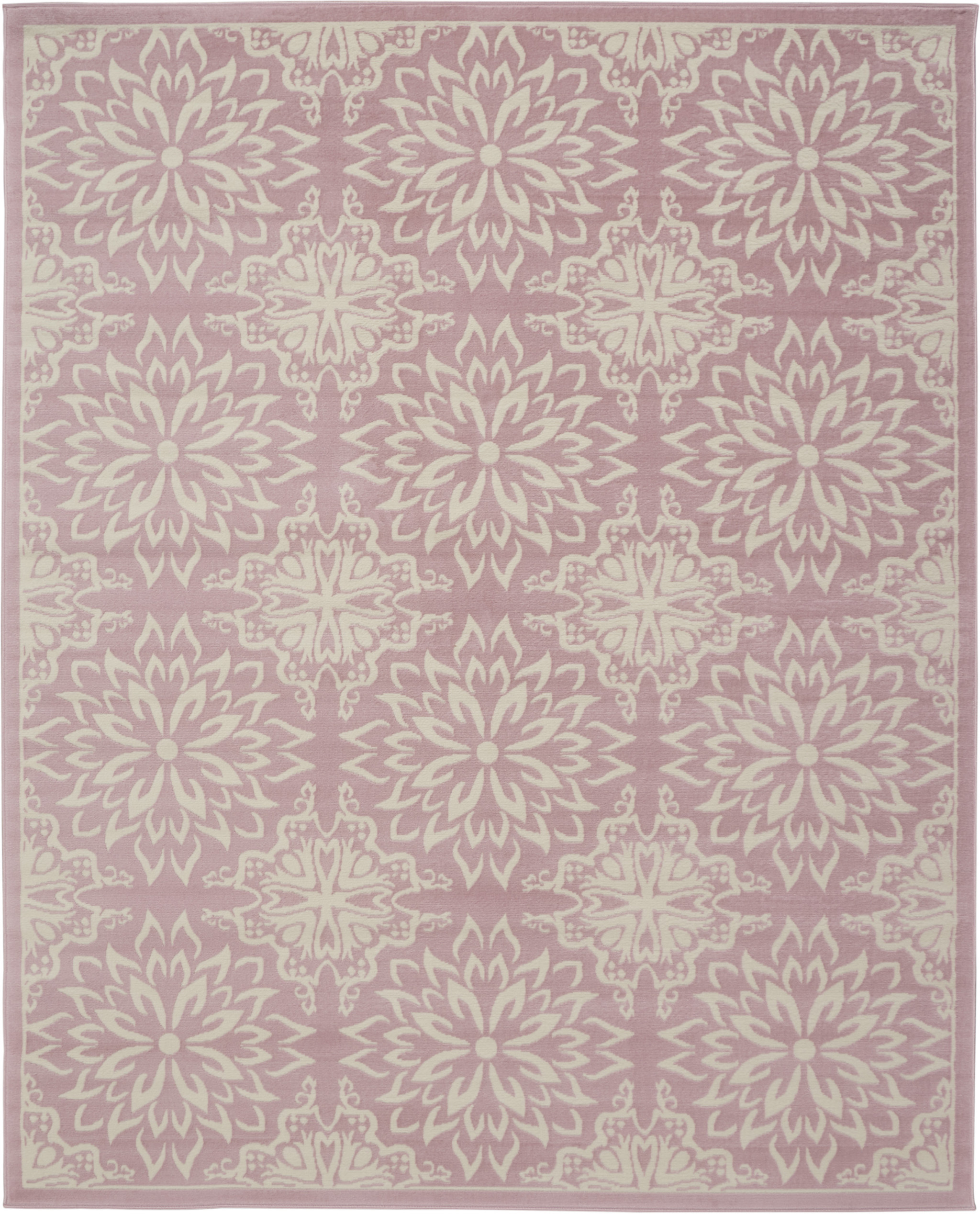 8" X 10" Pink Floral Power Loom Area Rug