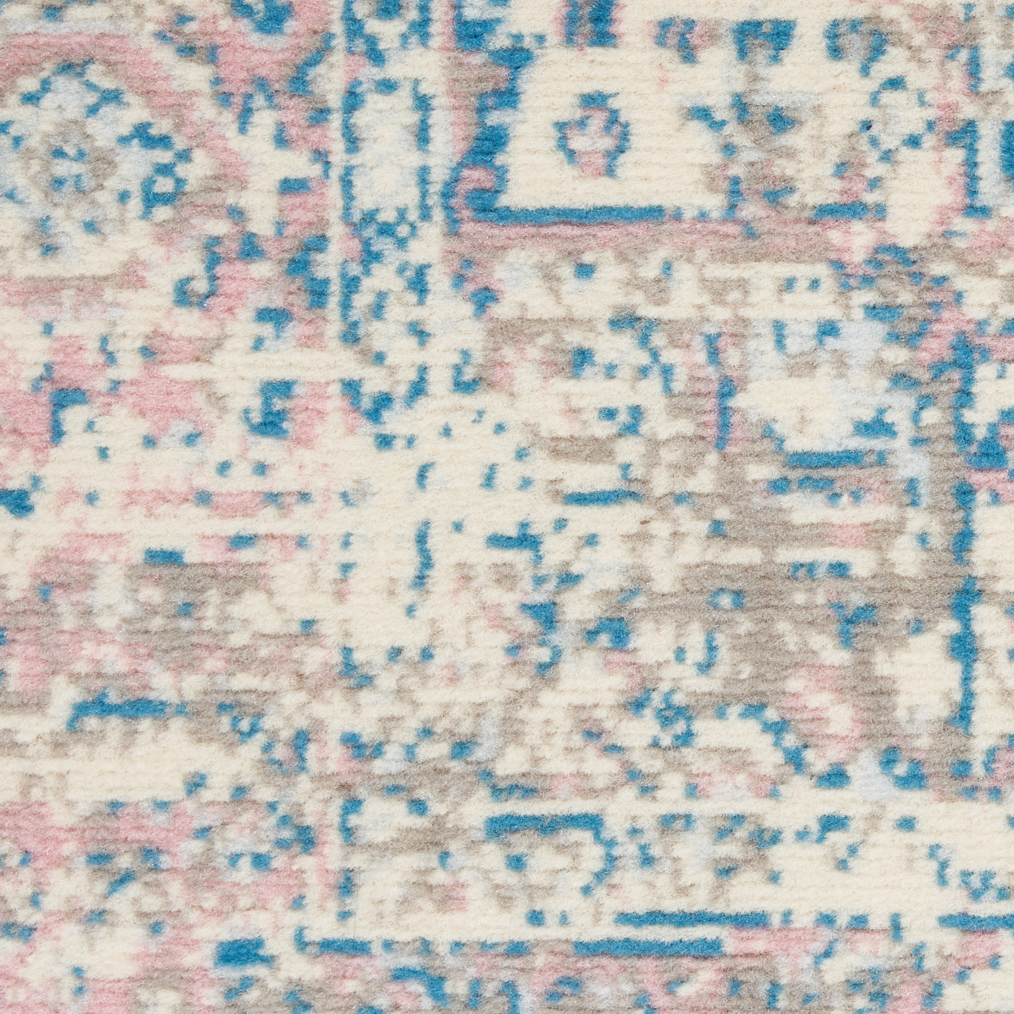 5" X 7" Pink Damask Power Loom Area Rug