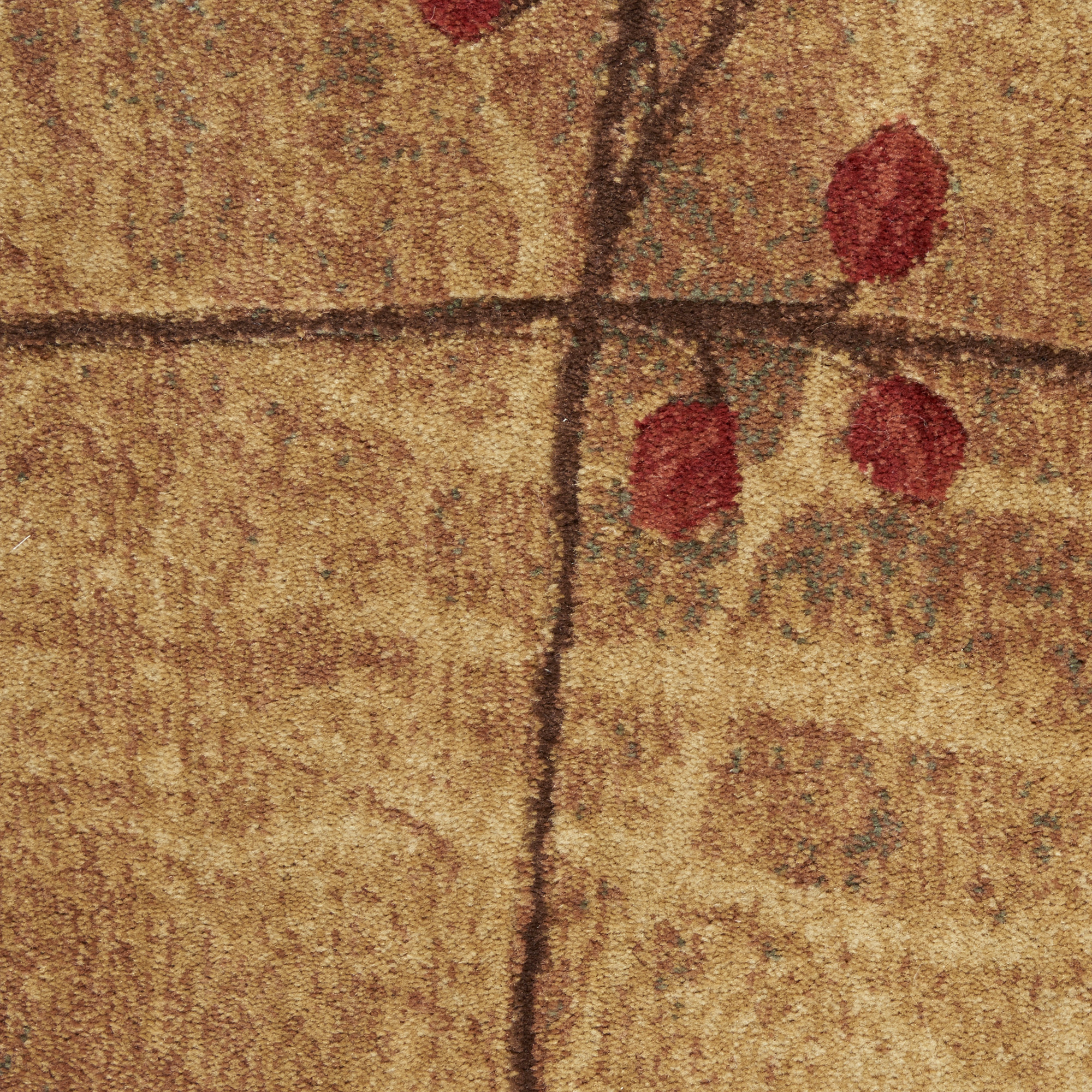 6" Brown Floral Power Loom Runner Rug