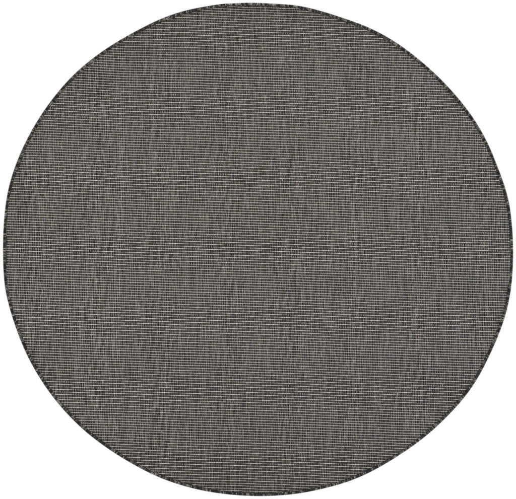 6' Charcoal Round Power Loom Area Rug-522504-1
