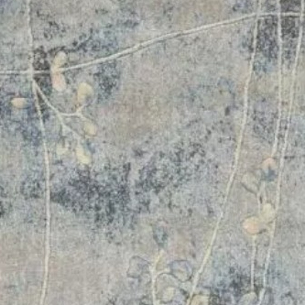 8" Runner Blue and Ivory Floral Power Loom Runner Rug