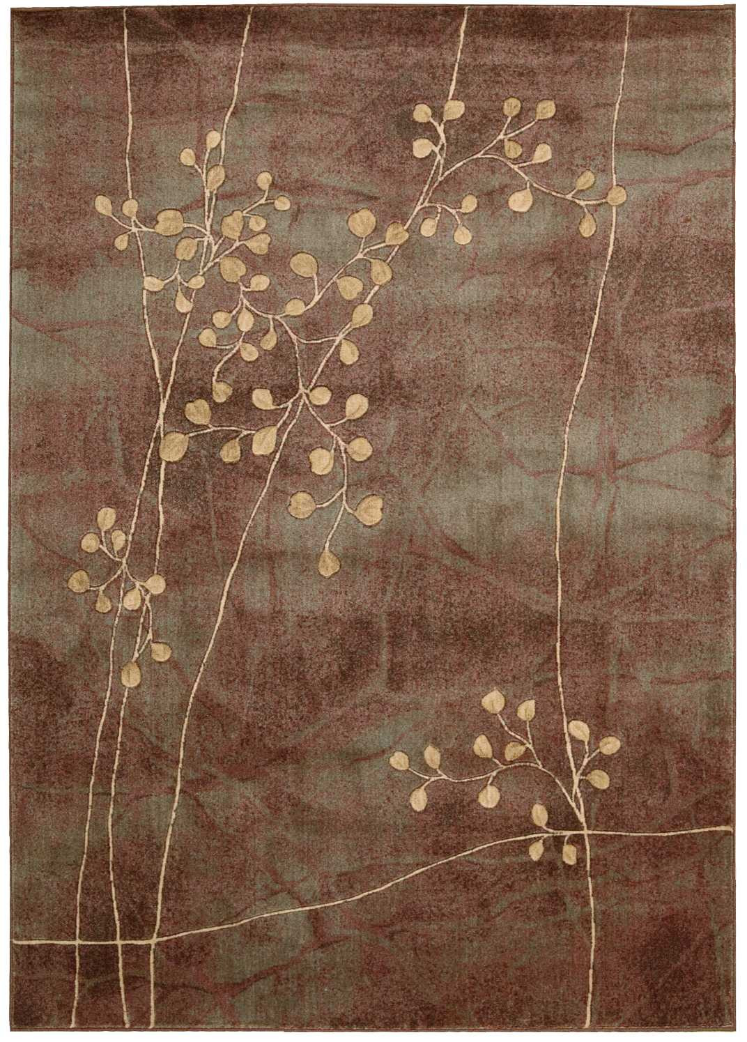 2" X 3" Brown Floral Power Loom Area Rug