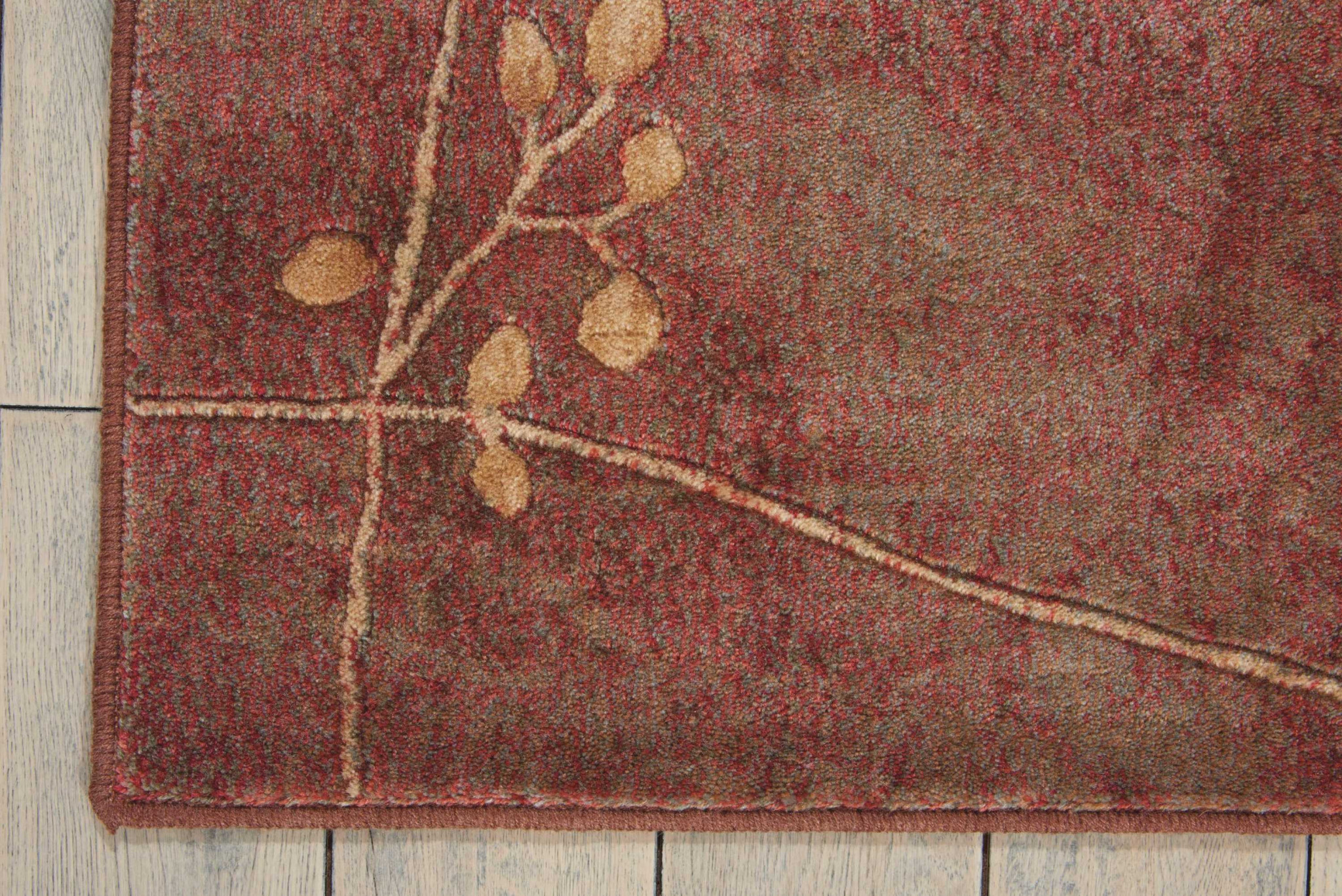 2" X 3" Brown Floral Power Loom Area Rug